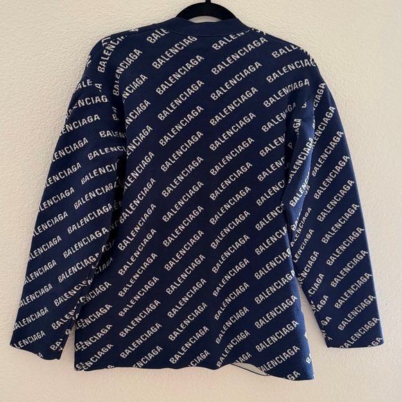 Balenciaga Blue and White Logo Cardigan Size L Unisex - Picture 6 of 6